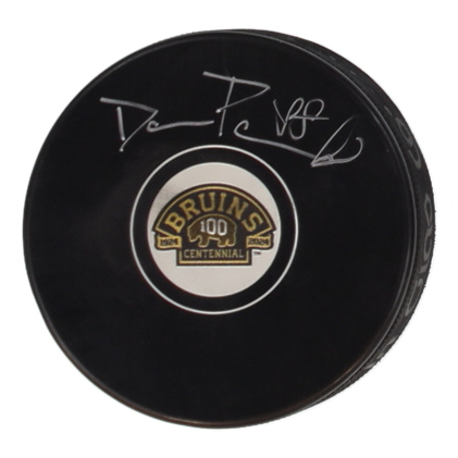David Pastrnak Signed Bruins Centennial Logo Hockey Puck (Pastrnak) at PristineAuction.com David Pastrnak Signed Bruins Centennial Logo Hockey Puck (Pastrnak) at PristineAuction.com