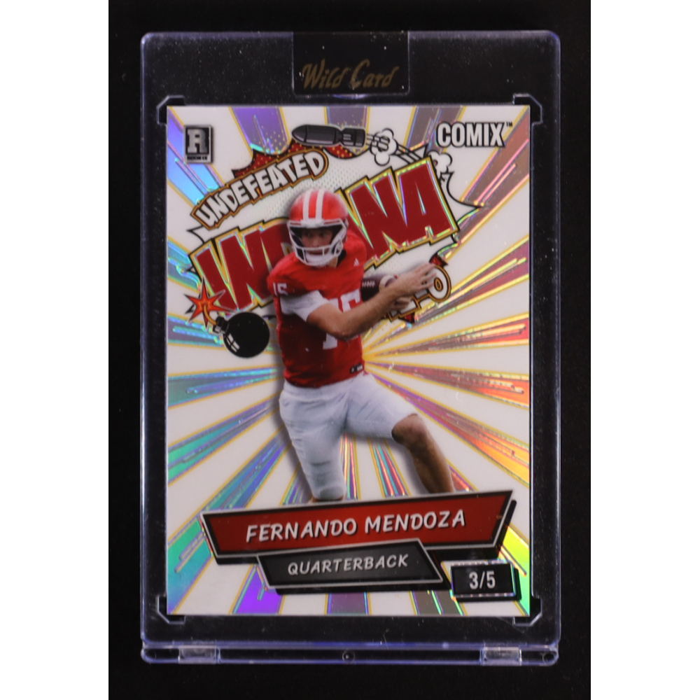 Fernando Mendoza 2025 Wild Card Comix Indiana Prismatic Silver #FM08 #3/5 RC at PristineAuction.com