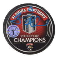 Bard Marchand Signed Panthers 2025 Stanley Cup Champions Commemorative Logo Hockey Puck (Marchand) at PristineAuction.com
