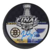 Patrice Bergeron Signed 2019 Stanley Cup Final Logo Hockey Puck (Bergeron) at PristineAuction.com