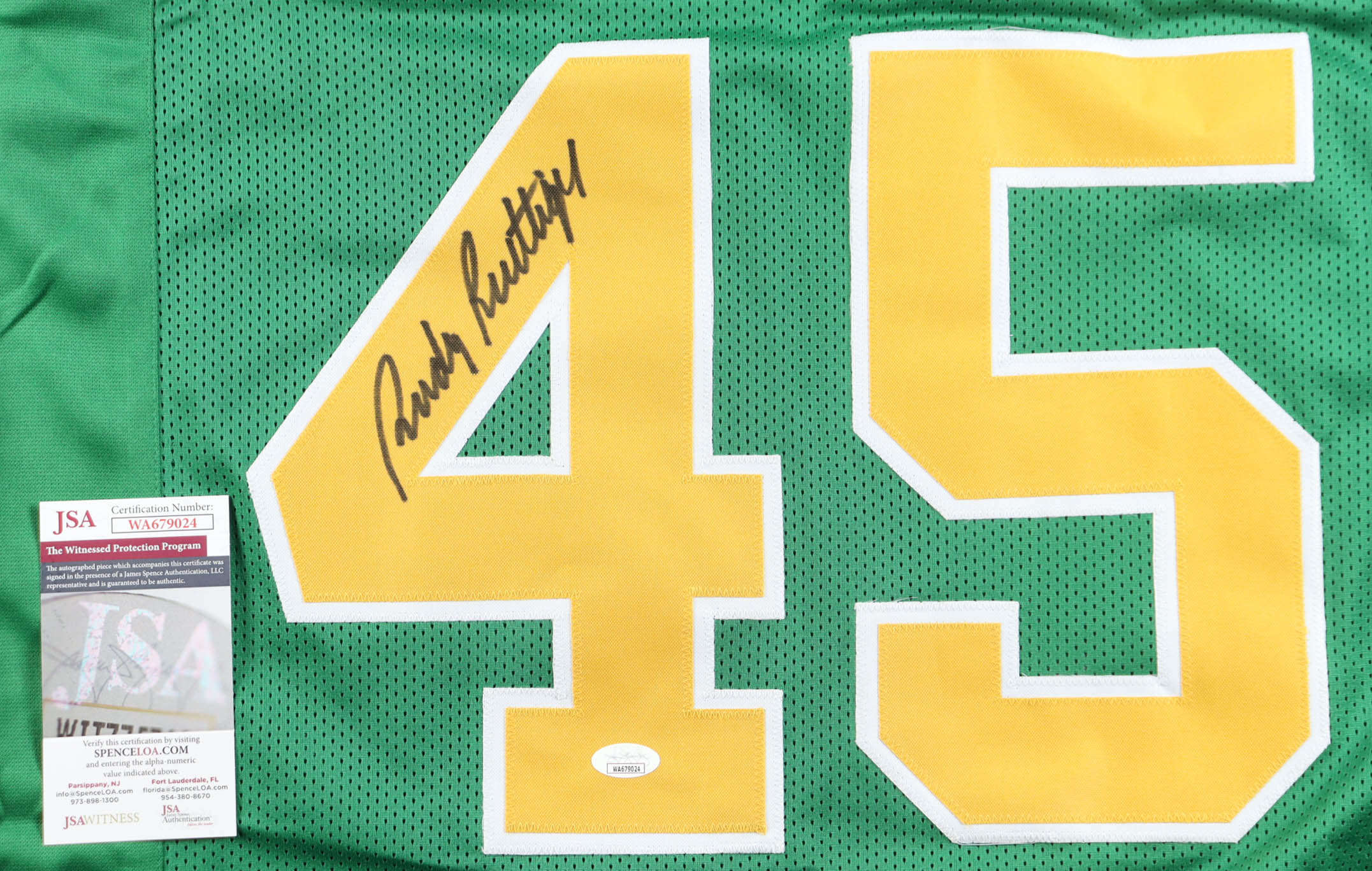 Rudy Ruettiger Signed Jersey (JSA) at PristineAuction.com Rudy Ruettiger Signed Jersey (JSA) at PristineAuction.com