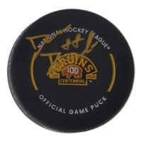 David Pastrnak Signed Boston Bruins Official Centennial Game Puck (Pastrnak) at PristineAuction.com