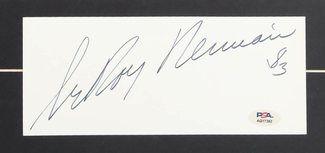 LeRoy Neiman Signed Custom Framed Cut Display with 1983 Jesse Owens Art Print (PSA) at PristineAuction.com LeRoy Neiman Signed Custom Framed Cut Display with 1983 Jesse Owens Art Print (PSA) at PristineAuction.com