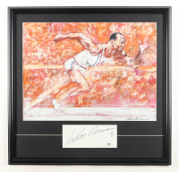 LeRoy Neiman Signed Custom Framed Cut Display with 1983 Jesse Owens Art Print (PSA) at PristineAuction.com