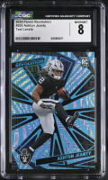 Ashton Jeanty 2025 Panini Revolution Teal Levels #202 RC #074/499 (CGC 8) at PristineAuction.com