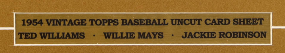 1954 Topps Baseball Custom Framed Uncut Card Sheet Display of (27) Cards with Title Plaque at PristineAuction.com 1954 Topps Baseball Custom Framed Uncut Card Sheet Display of (27) Cards with Title Plaque at PristineAuction.com