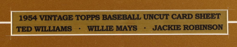 1954 Topps Baseball Custom Framed Uncut Card Sheet Display of (27) Cards with Title Plaque at PristineAuction.com 1954 Topps Baseball Custom Framed Uncut Card Sheet Display of (27) Cards with Title Plaque at PristineAuction.com