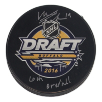 Matthew Tkachuk Signed 2016 NHL Draft Logo Hockey Puck Inscribed "6th Overall" (Tkachuk) at PristineAuction.com