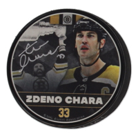 Zdeno Chara Signed Bruins Commemorative Logo Hockey Puck (Chara) at PristineAuction.com