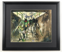 Joe Namath Signed LeRoy Neiman Jets Custom Framed Art Print Display (PSA) at PristineAuction.com