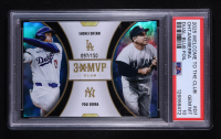 Shohei Ohtani / Yogi Berra 2025 Topps Welcome to the Club 3X MVP Dual 3X MVP Blue Foil #D7 #097/150 (PSA 10) at PristineAuction.com