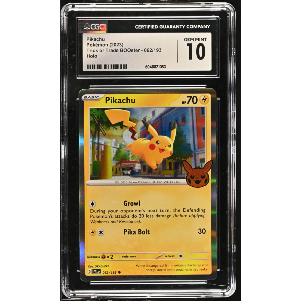 Pikachu 2023 Pokemon Trick Or Trade BOOster #062/193 (CGC 10) at PristineAuction.com