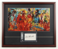 Bill Shoemaker Signed Custom Framed Index Card Display with LeRoy Neiman Art Print (Beckett) at PristineAuction.com