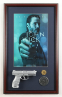"John Wick" Custom Framed Photo Display with Marker Prop & Prop Replica Pistol at PristineAuction.com