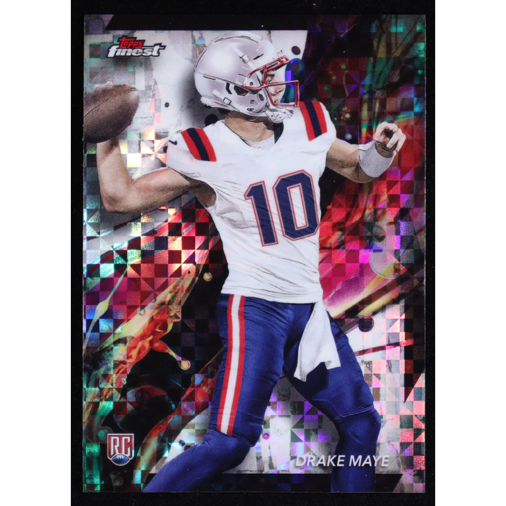 Drake Maye 2024 Finest Checkerboard Refractors #62 RC at PristineAuction.com