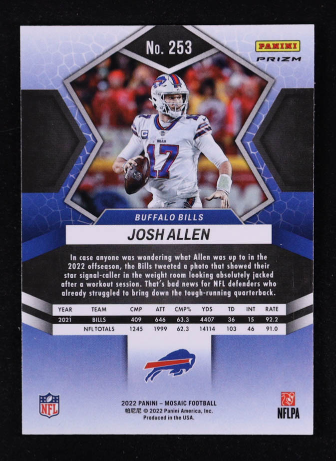 Josh Allen 2022 Panini Mosaic Mosaic Green #253 NP at PristineAuction.com Josh Allen 2022 Panini Mosaic Mosaic Green #253 NP at PristineAuction.com