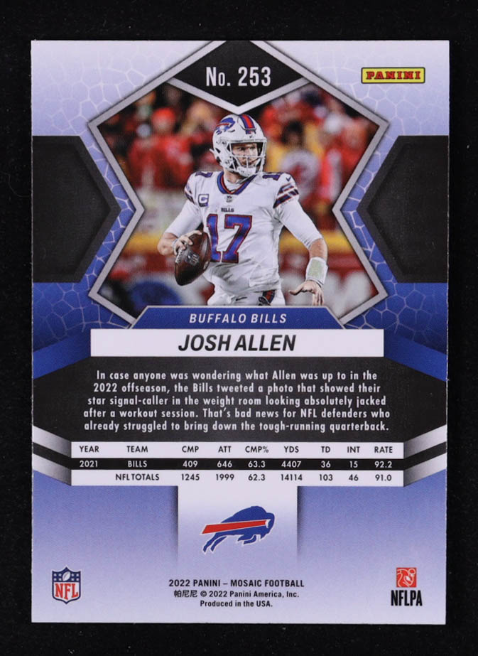 Josh Allen 2022 Panini Mosaic #253 NP at PristineAuction.com Josh Allen 2022 Panini Mosaic #253 NP at PristineAuction.com