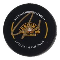 Jeremy Swayman Signed Bruins Logo Official Game Hockey Puck (Swayman) at PristineAuction.com