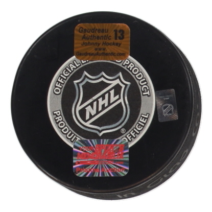 Johnny Gaudreau Signed 2018 All-Star Game Logo Hockey Puck Inscribed "4x All-Star" (Gaudreau) at PristineAuction.com Johnny Gaudreau Signed 2018 All-Star Game Logo Hockey Puck Inscribed "4x All-Star" (Gaudreau) at PristineAuction.com