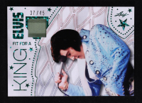 Elvis Presley 2024 Leaf Elvis Presley Icons Collection Fit for a King Memorabilia Green Holofoil #FK22 #37/45 at PristineAuction.com
