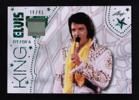 Elvis Presley 2024 Leaf Elvis Presley Icons Collection Fit for a King Memorabilia Green Holofoil #FK2 #19/45 at PristineAuction.com