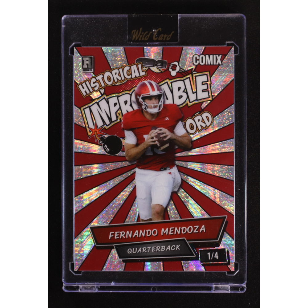 Fernando Mendoza 2025 Wild Card Comix Improbable Wave Silver #FM01 #1/4 RC at PristineAuction.com