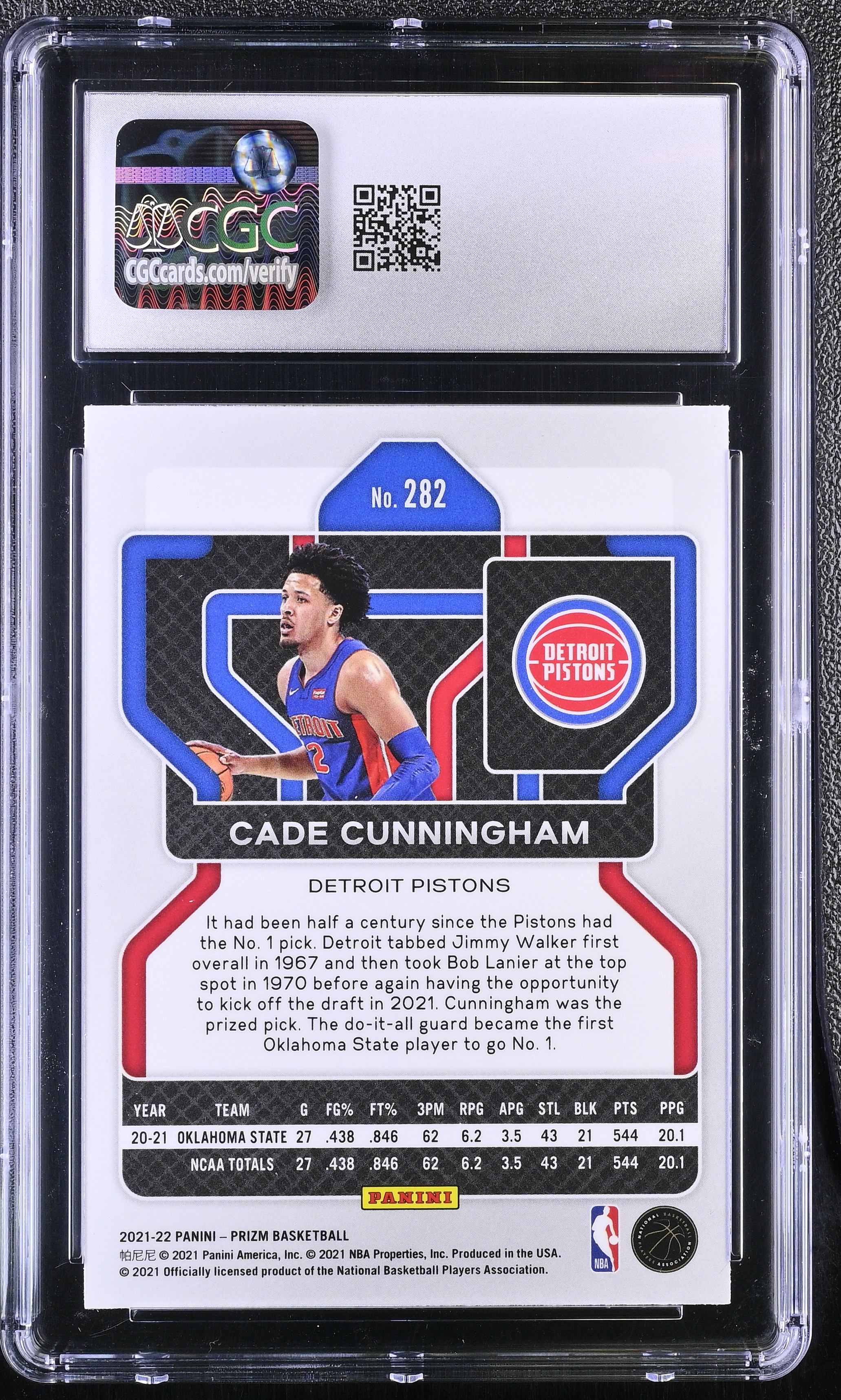 Cade Cunningham 2021-22 Panini Prizm #282 RC (CGC 9) at PristineAuction.com Cade Cunningham 2021-22 Panini Prizm #282 RC (CGC 9) at PristineAuction.com