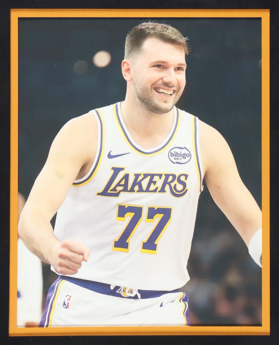 Luka Doncic Signed Custom Framed Jersey Display with Photos (JSA) at PristineAuction.com Luka Doncic Signed Custom Framed Jersey Display with Photos (JSA) at PristineAuction.com