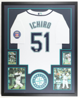 Ichiro Suzuki Signed Custom Framed Jersey Display with Photos (Beckett) at PristineAuction.com