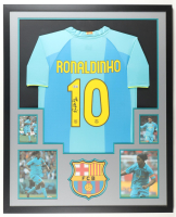 Ronaldinho Signed Custom Framed Jersey Display with Photos (Beckett) at PristineAuction.com