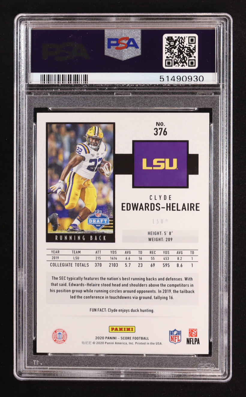 Clyde Edwards-Helaire 2020 Score #376 RC (PSA 10) at PristineAuction.com Clyde Edwards-Helaire 2020 Score #376 RC (PSA 10) at PristineAuction.com