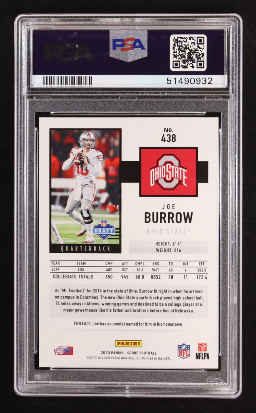 Joe Burrow 2020 Score #438 RC (PSA 10) at PristineAuction.com Joe Burrow 2020 Score #438 RC (PSA 10) at PristineAuction.com