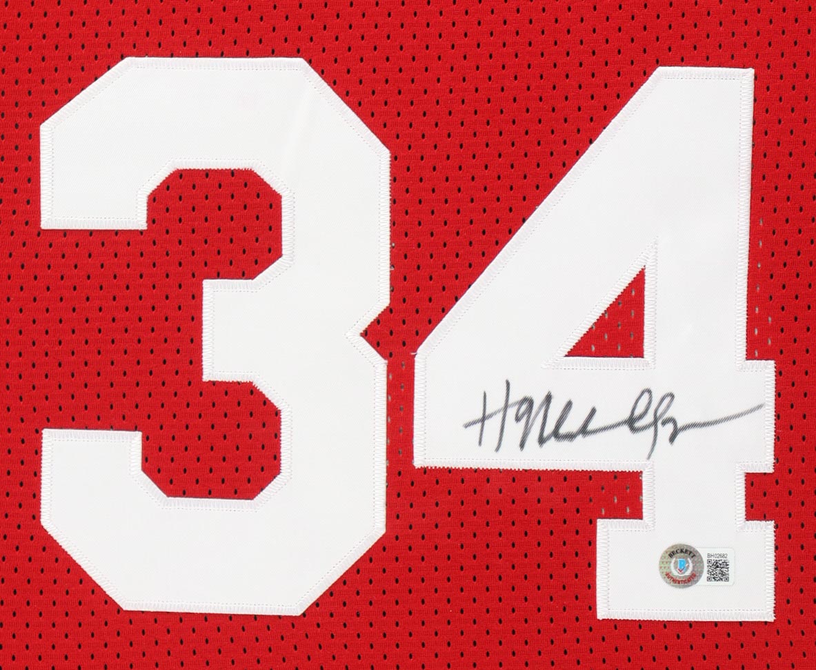 Hakeem Olajuwon Signed Custom Framed Jersey Display with Photos (Beckett) at PristineAuction.com Hakeem Olajuwon Signed Custom Framed Jersey Display with Photos (Beckett) at PristineAuction.com