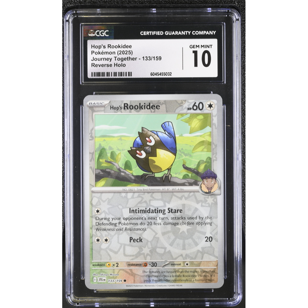 Hop's Rookidee 2025 Pokemon Journey Together #133/159 (CGC 10) at PristineAuction.com