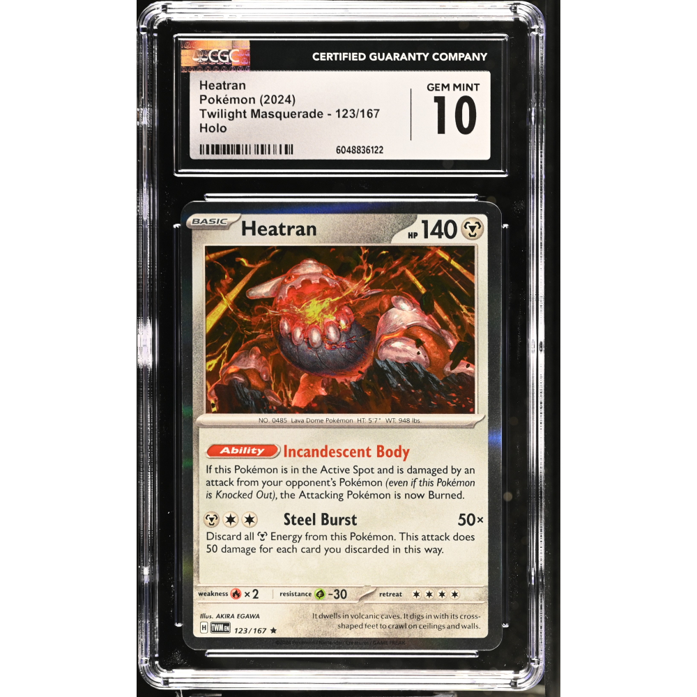 Heatran 2024 Pokemon Twilight Masquerade #123/167 (CGC 10) at PristineAuction.com