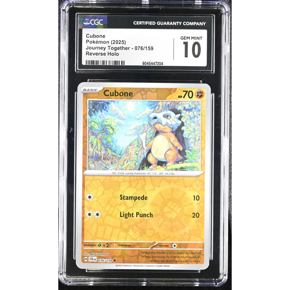 Cubone 2025 Pokemon Journey Together #076/159 (CGC 10) at PristineAuction.com