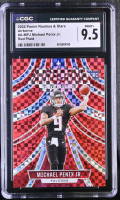 Michael Penix Jr. 2024 Panini Rookies & Stars Airborne Red Plaid #A-MPJ RC (CGC MINT 9.5) at PristineAuction.com
