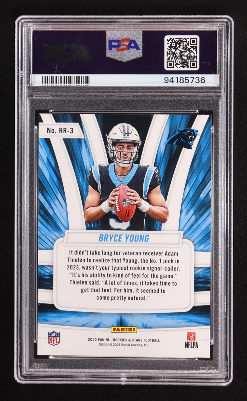 Bryce Young 2023 Rookies & Stars Rookie Rush #RR-3 RC (PSA 9) at PristineAuction.com Bryce Young 2023 Rookies & Stars Rookie Rush #RR-3 RC (PSA 9) at PristineAuction.com