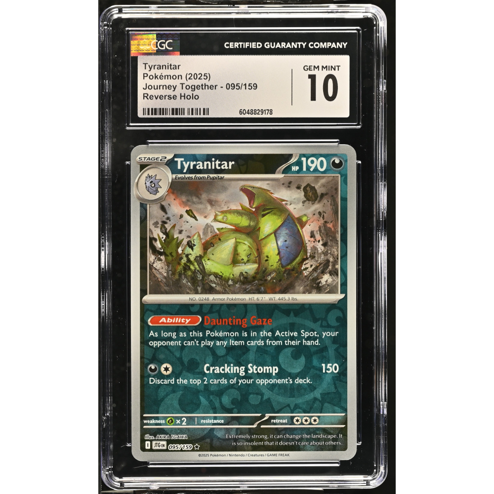 Tyranitar 2025 Pokemon Journey Together #095/159 (CGC 10) at PristineAuction.com