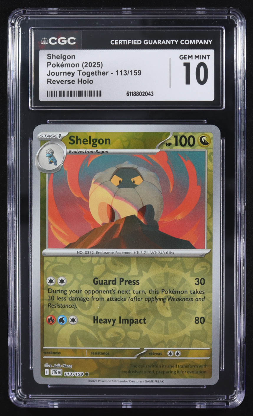 Shelgon 2025 Pokemon TCG Scarlet & Violet Journey Together #113 Reverse Holo (CGC 10) at PristineAuction.com Shelgon 2025 Pokemon TCG Scarlet & Violet Journey Together #113 Reverse Holo (CGC 10) at PristineAuction.com