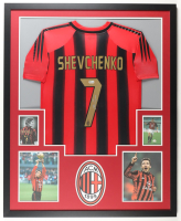 Andriy Shevchenko Signed Custom Framed Jersey Display with Photos (Beckett) at PristineAuction.com