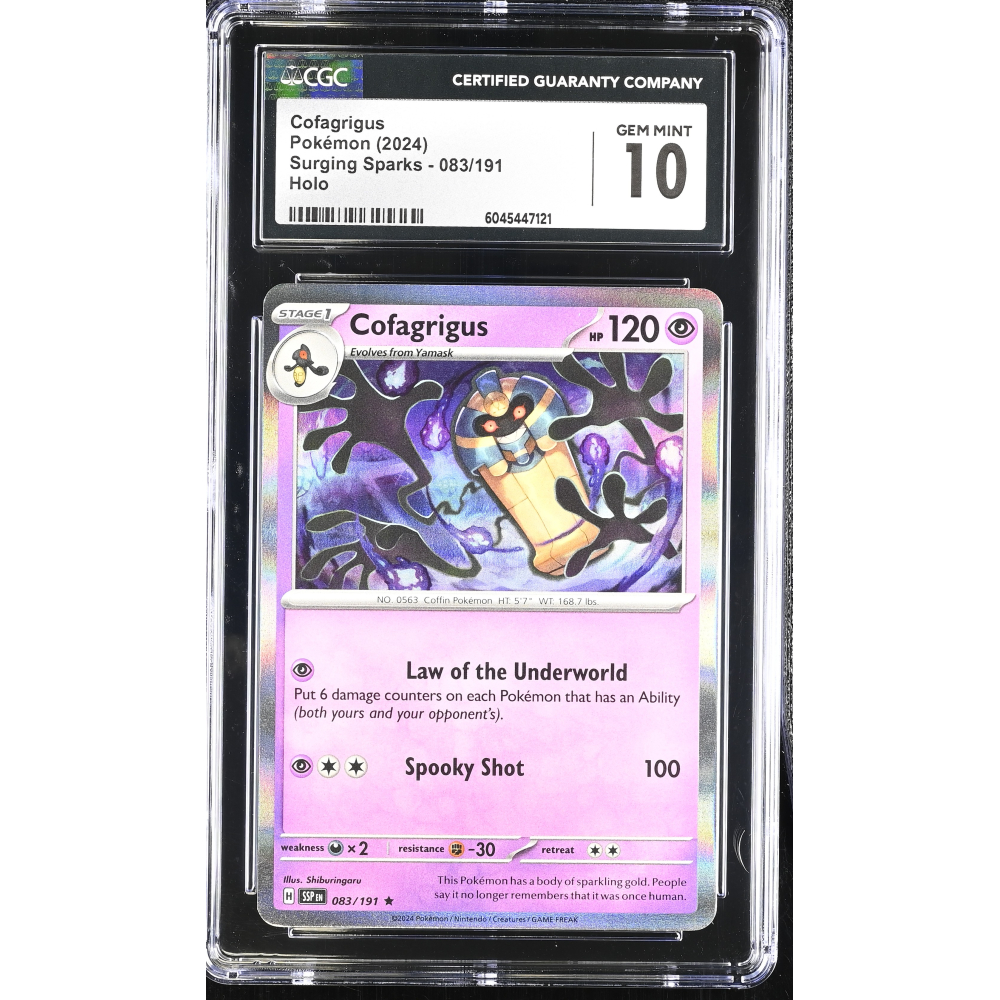 Cofagrigus 2024 Pokemon Surging Sparks #083/191 (CGC 10) at PristineAuction.com