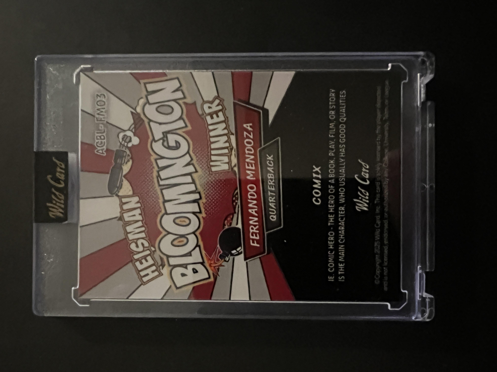 Fernando Mendoza 2025 Wild Card Comix Heisman Bloomington Winner #ACBL-FM03 RC #2/2 at PristineAuction.com Fernando Mendoza 2025 Wild Card Comix Heisman Bloomington Winner #ACBL-FM03 RC #2/2 at PristineAuction.com