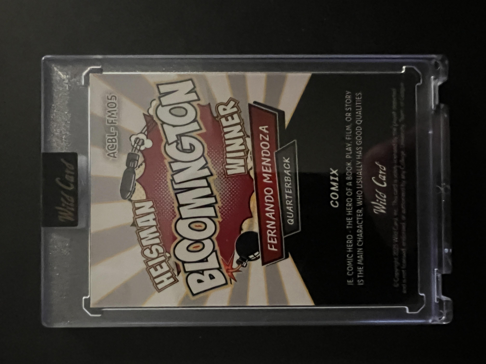 Fernando Mendoza 2025 Wild Card Comix Heisman Bloomington Winner #ACBL-FM05 RC #3/4 at PristineAuction.com Fernando Mendoza 2025 Wild Card Comix Heisman Bloomington Winner #ACBL-FM05 RC #3/4 at PristineAuction.com