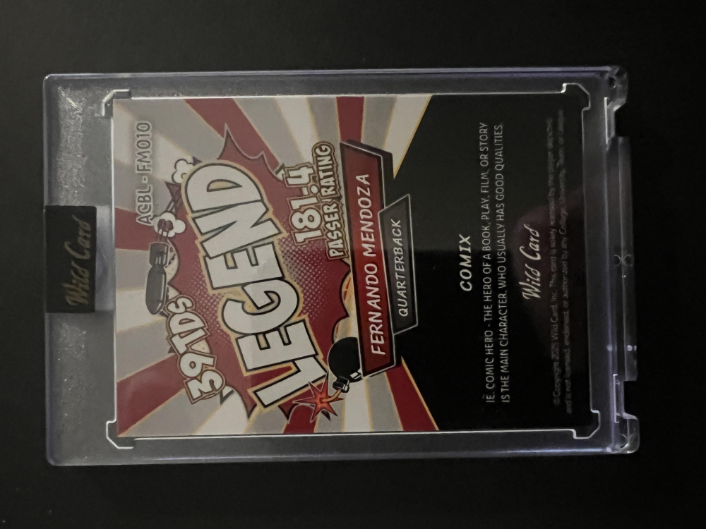 Fernando Mendoza 2025 Wild Card Comix Legend #ACBL-FM010 RC #3/5 at PristineAuction.com Fernando Mendoza 2025 Wild Card Comix Legend #ACBL-FM010 RC #3/5 at PristineAuction.com