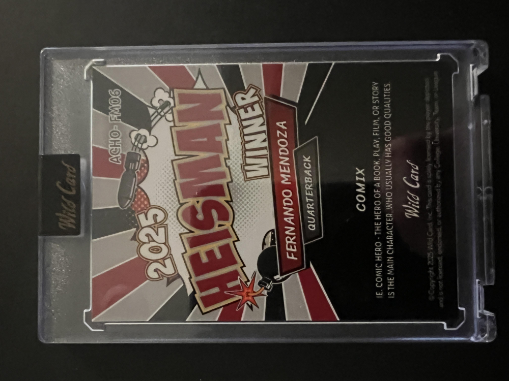 Fernando Mendoza 2025 Wild Card Comix 2025 Heisman Winner #ACHO-FM06 RC #2/5 at PristineAuction.com Fernando Mendoza 2025 Wild Card Comix 2025 Heisman Winner #ACHO-FM06 RC #2/5 at PristineAuction.com