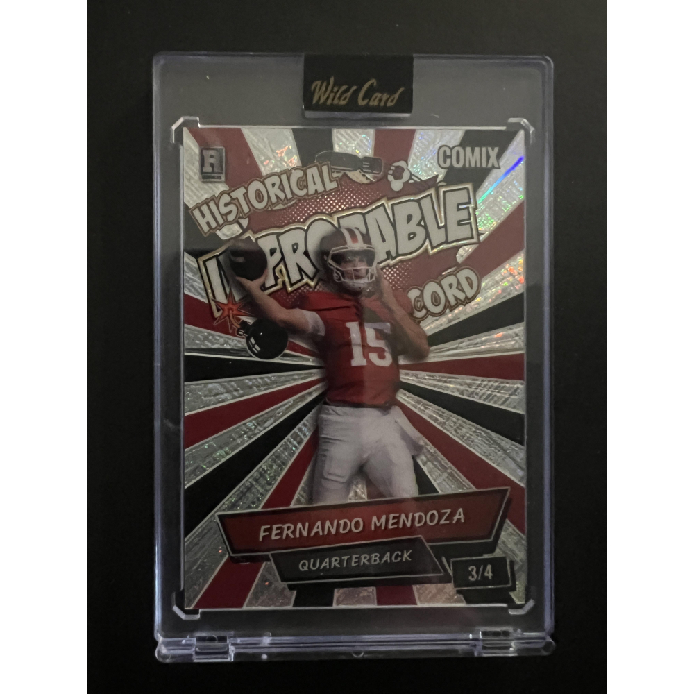 Fernando Mendoza 2025 Wild Card Comix 2025 Historical Improbable Record #ACIM-FM07 RC #3/4 at PristineAuction.com