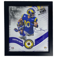 Cooper Kupp LE Rams Custom Framed Photo Display with Game-Used Football Piece (Fanatics) at PristineAuction.com
