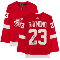 Lucas Raymond Signed Red Wings Adidas Authentic Jersey Inscribed "NHL DEBUT 10-14-21" (Fanatics) at PristineAuction.com