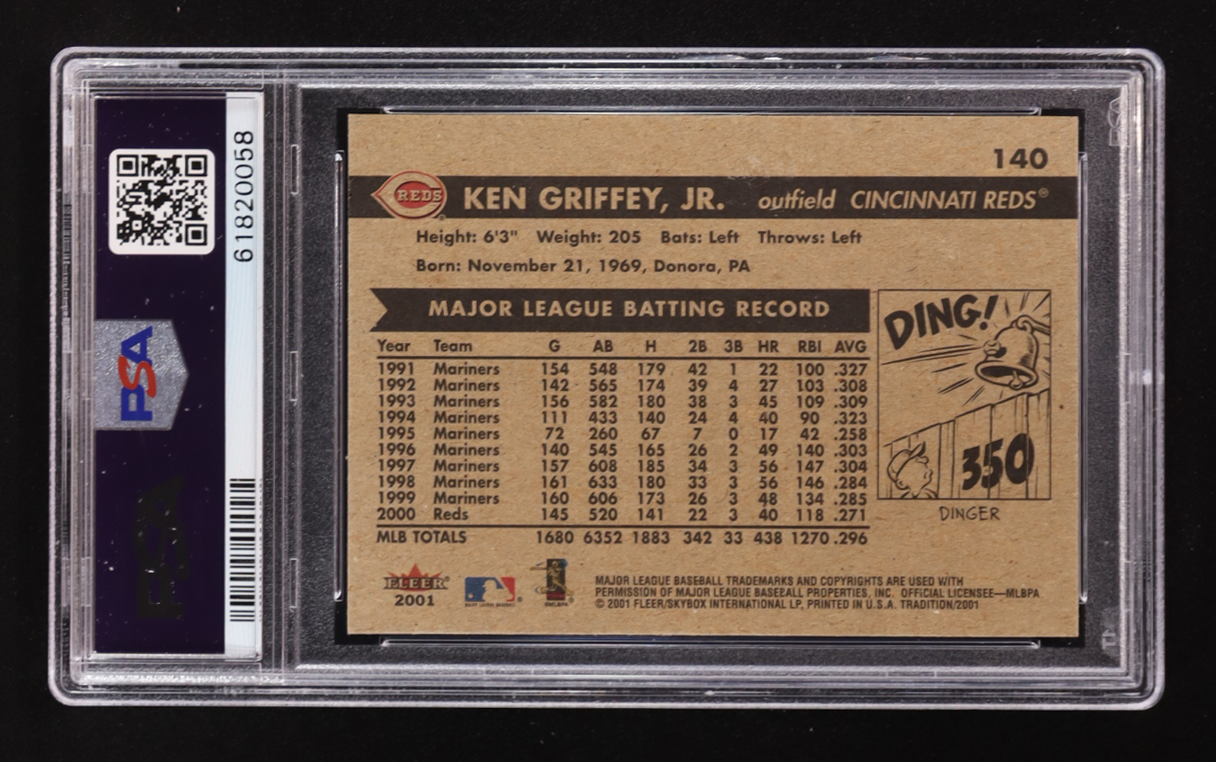 Ken Griffey Jr. 2001 Fleer #140 (PSA 9) at PristineAuction.com Ken Griffey Jr. 2001 Fleer #140 (PSA 9) at PristineAuction.com